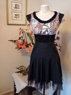 Ruffle Lined Mini Skirt A-Line Flared Knee Length Quality Black Summer Skirts 8
